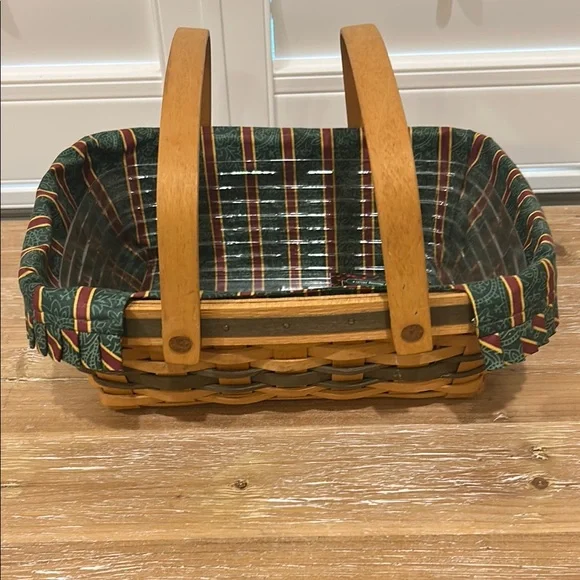 Longaberger Brown Holiday Cheer Basket with Green Liner - Picture 10 of 16